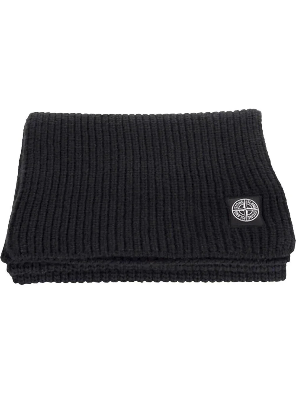 NEW Stone Island Black Wool Chunky Knit Scarf